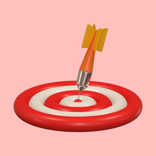 PSD 3d target success illustration