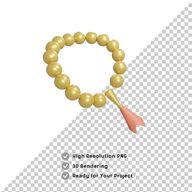 3D tasbih transparent background