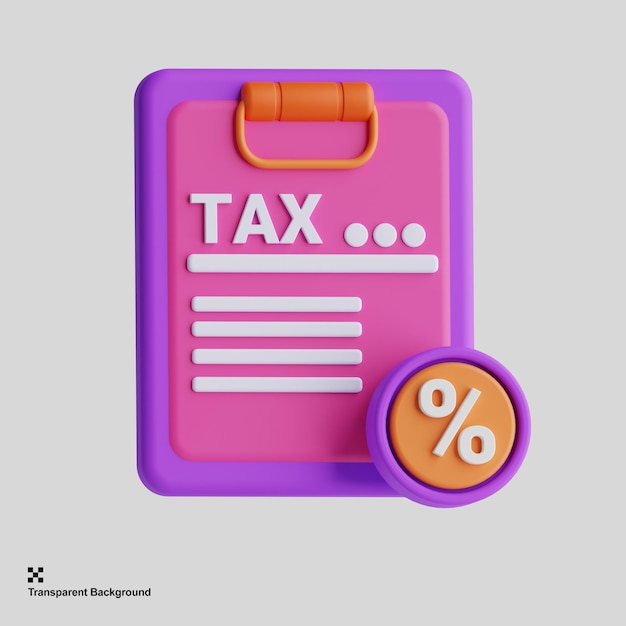 PSD 3d tax clipboard icon