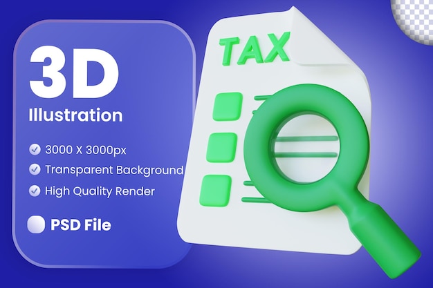 PSD 3d tax investigation illustration