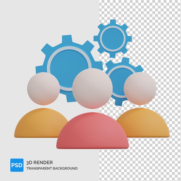 3d team management illustration