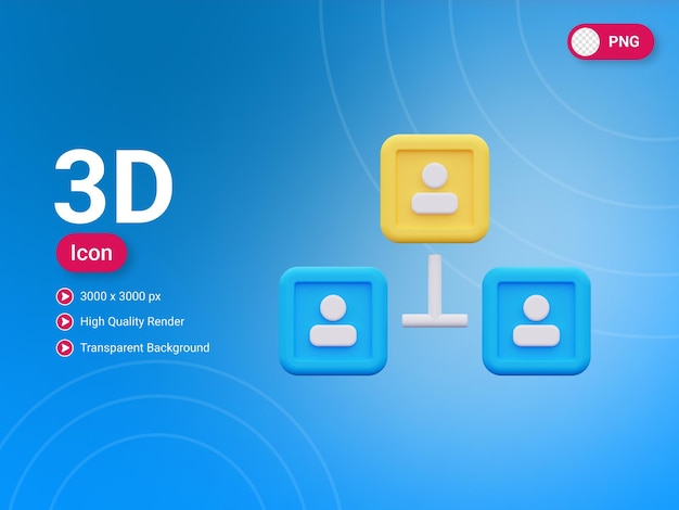 PSD 3d team work icon