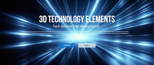 3D technologia baner tła psd