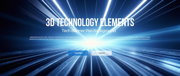 3D technologia baner tła psd