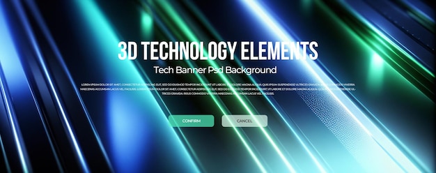 3D-technologie banner achtergrond psd