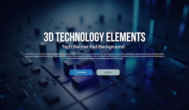 3D-technologie banner achtergrond psd