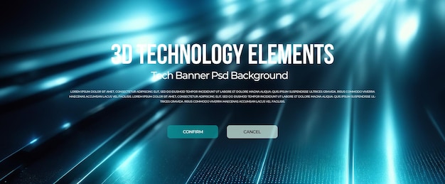 PSD tecnologia 3d banner sfondo psd