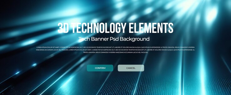 PSD 3d technology banner background psd