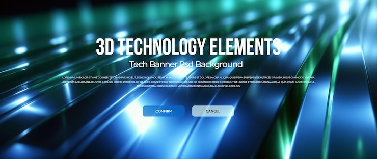 PSD 3d banner 技術背景圖片