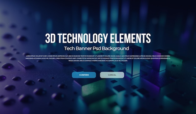 PSD 3d technology banner background psd