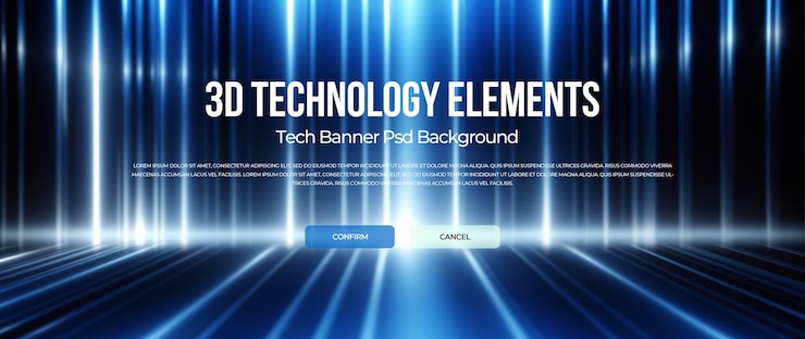 PSD 3d technology banner background psd