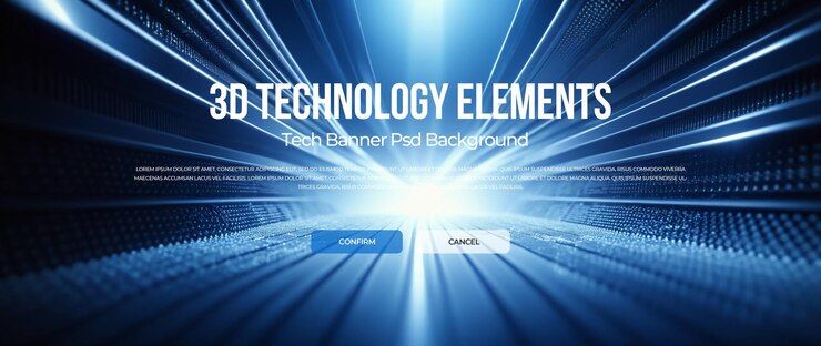 PSD 3d technology banner background psd