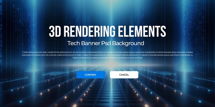 PSD 3d technology banner background