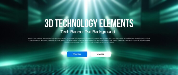 PSD 3d technology banner background
