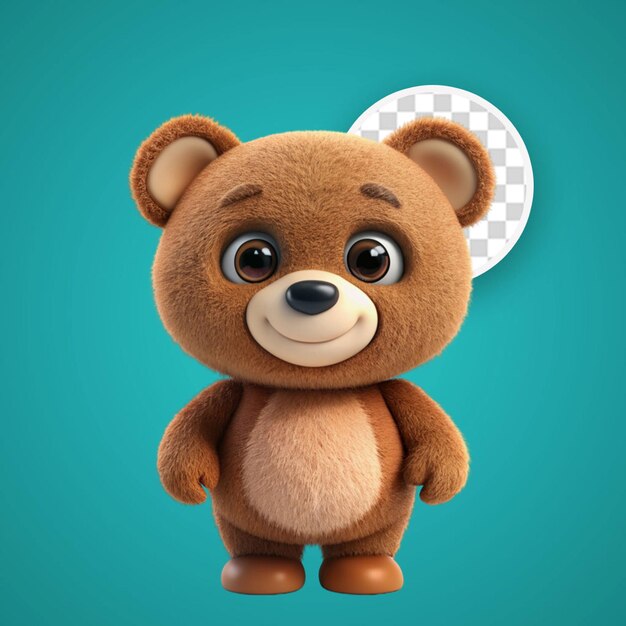 PSD 3d teddy bear isolated on transparent background