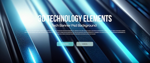 3D-teknologi banner bakgrunn psd