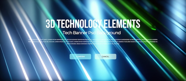 3D-teknologi banner bakgrunn psd