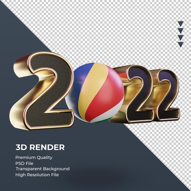 3d Tekst 2022 Seszele Flaga Renderowania Lewy Widok