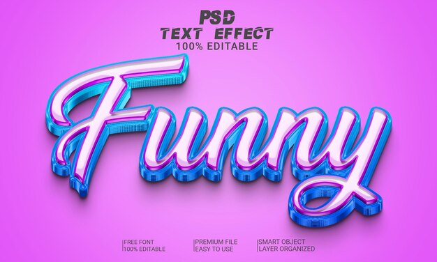 3d-teksteffect grappig psd-bestand