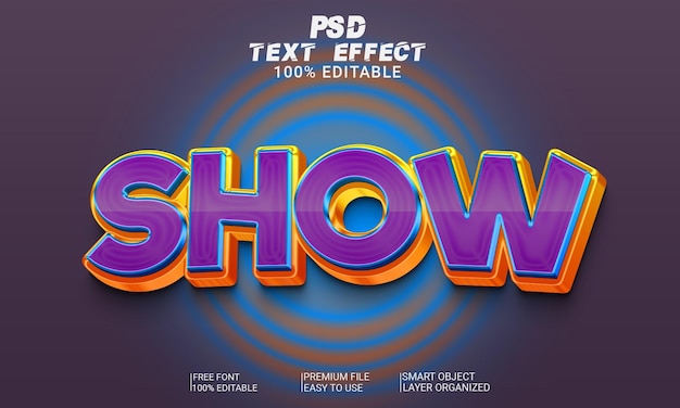 PSD 3d-teksteffect psd-bestand weergeven