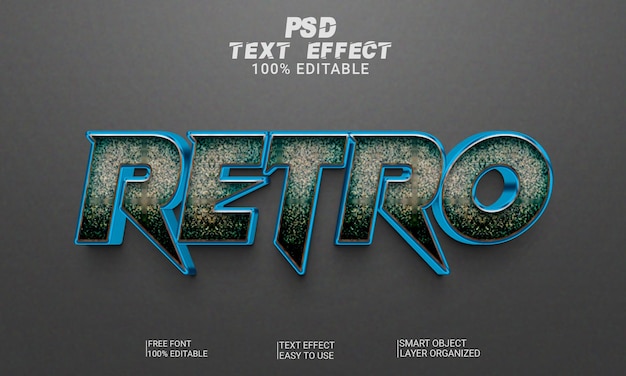 3D-teksteffect Volledig bewerkbare tekststijl PSD-bestand