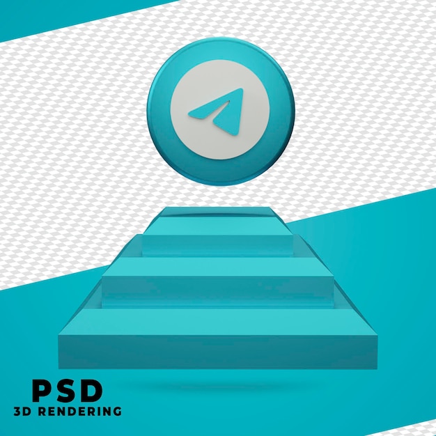 PSD rendering 3d del telegramma isolato