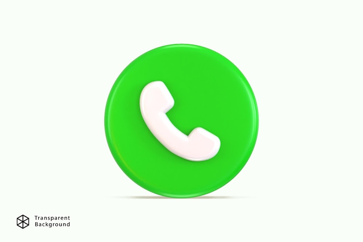 PSD 3d telephone button accept call icon realistic mobile symbol