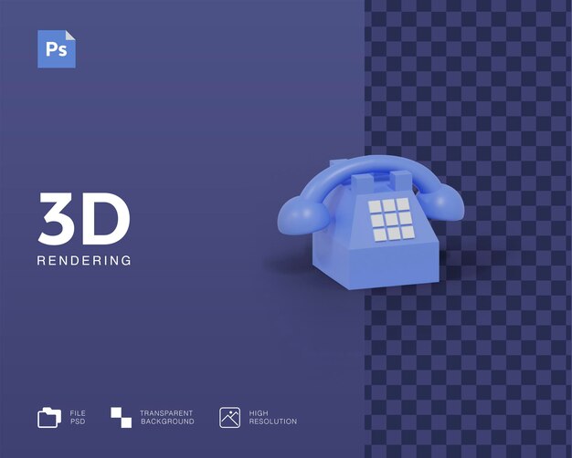 PSD 3d telephone illustration