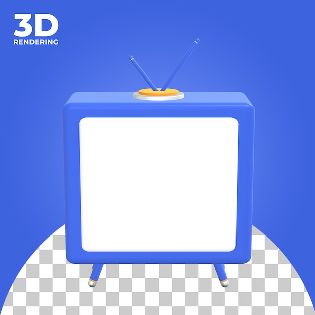 PSD 3dテレビアイコン3dイラストプレミアムpsd