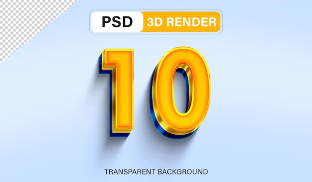 3d10 オレンジ色のグラディエントを透明な背景に隔離する