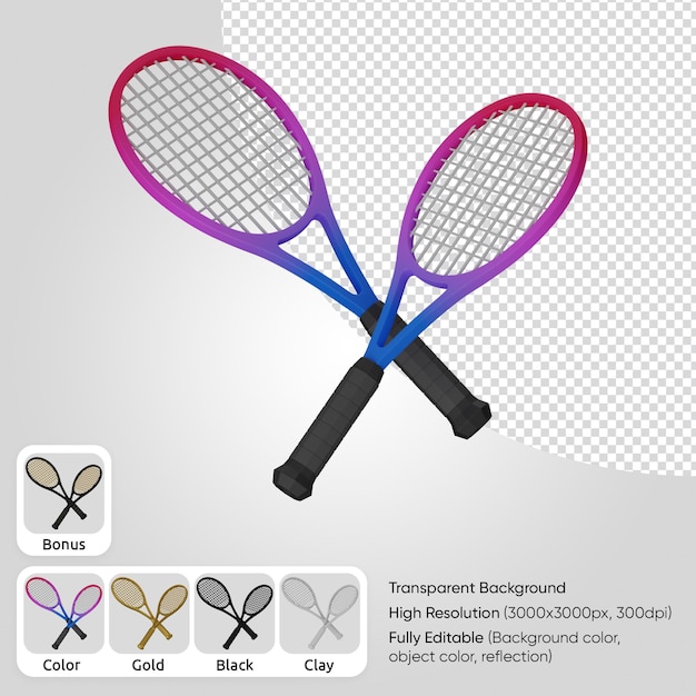 PSD 3d tennis racket