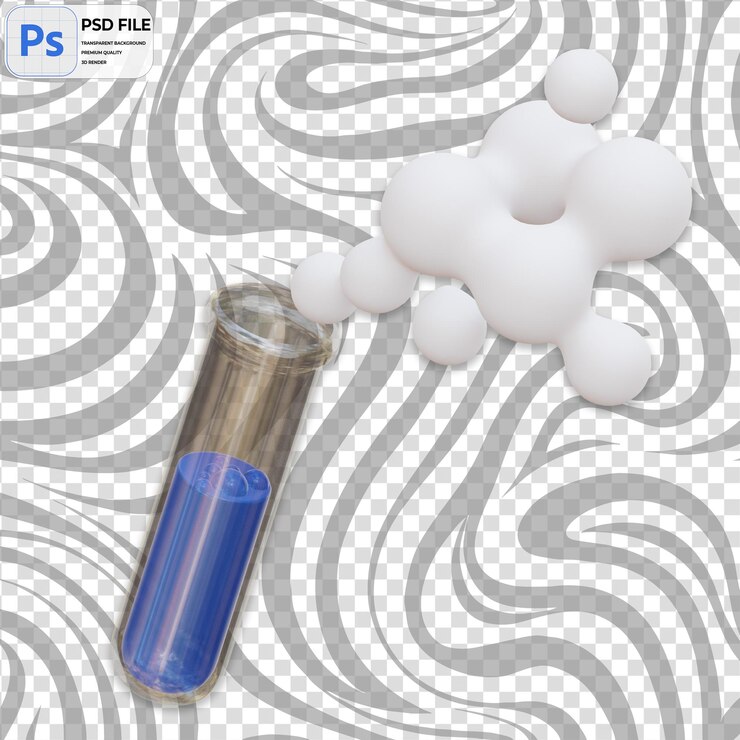 PSD 3d test tube render illustration icon isolated png