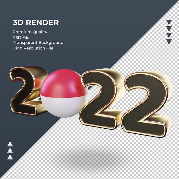 3d 텍스트 2022 모나코 플래그 렌더링 오른쪽 보기