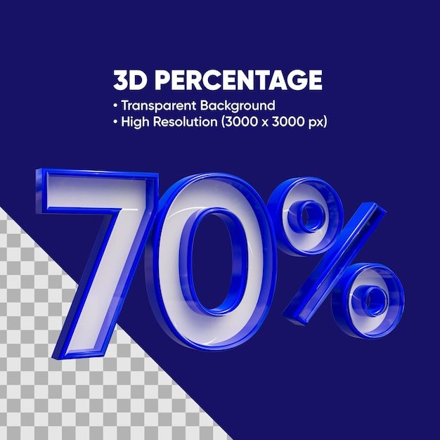 3D Text 70 percent