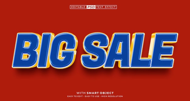 PSD 3d text big sale editable font style