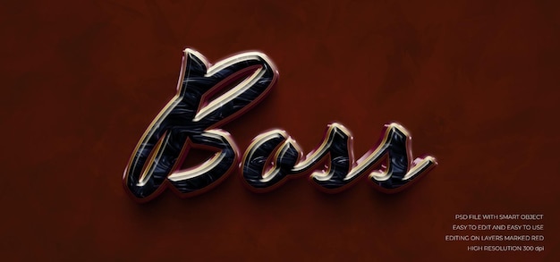 3d text boss with luxury style effect