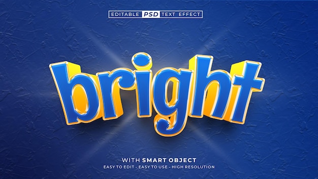 3d text bright text effect editable text style