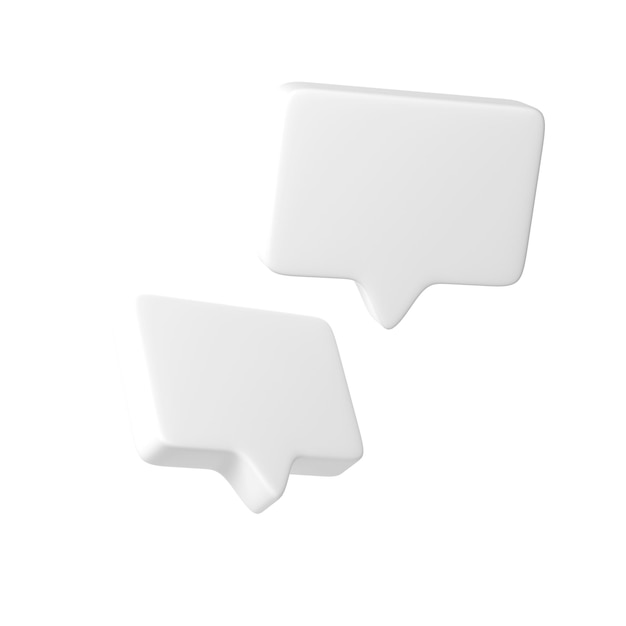 PSD 3d text bubble two white frames social media online platform concept icon communication