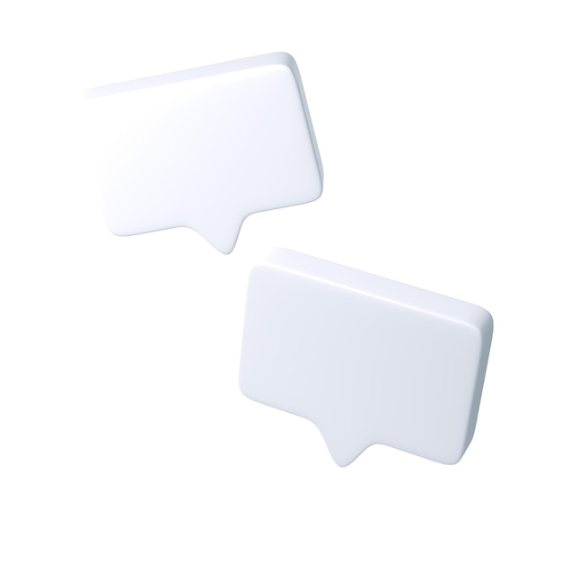 PSD 3d text bubble two white frames social media online platform concept icon communication