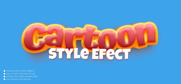 Stile di testo modificabile effetto testo cartone animato testo 3d