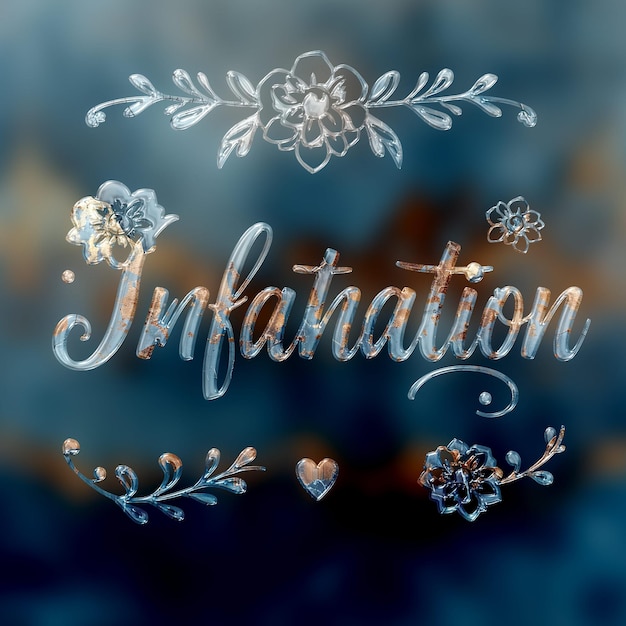 3D Text Design on Metallic Background Alpine Retreat With Copper Fluid Appearance Background Revea