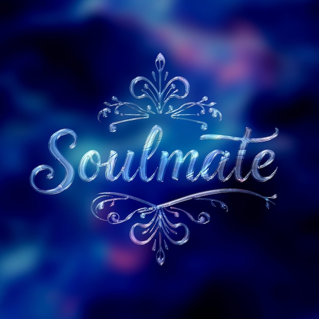 3d text design on metallic background cosmic holographic with blue fluid appearance background dis