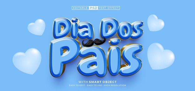 3d text dia dos pais text effect editable text style