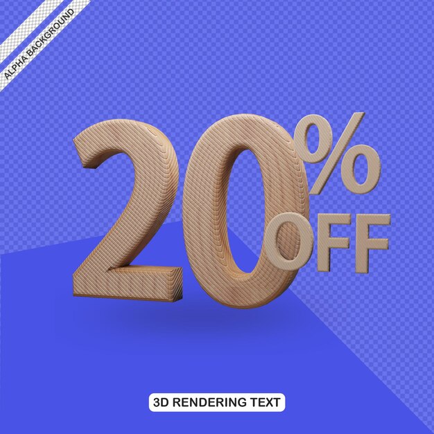 PSD 3d text effect 20 percent discount render