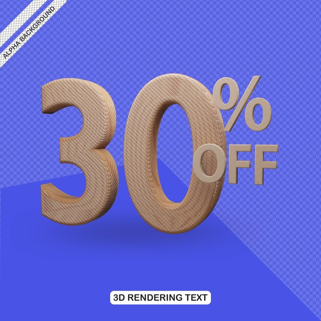 3d 텍스트 효과 30 % 할인 렌더링