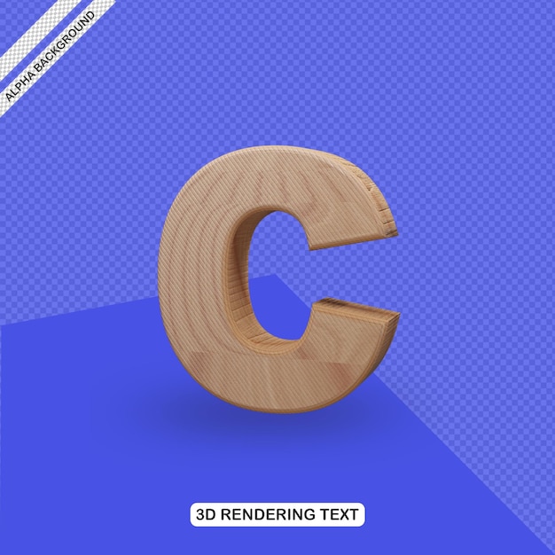 3d text effect c letter render