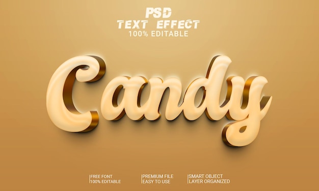 3d текстовый эффект candy psd файл