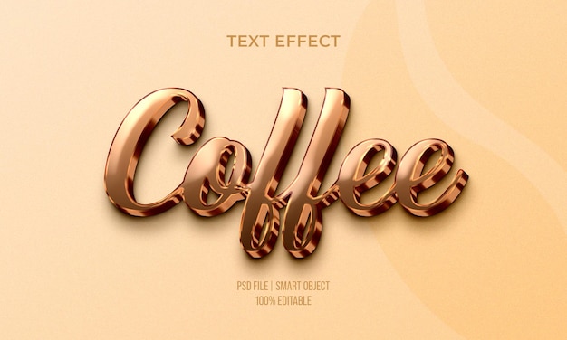 PSD 3d text effect coffee for happy coffee day