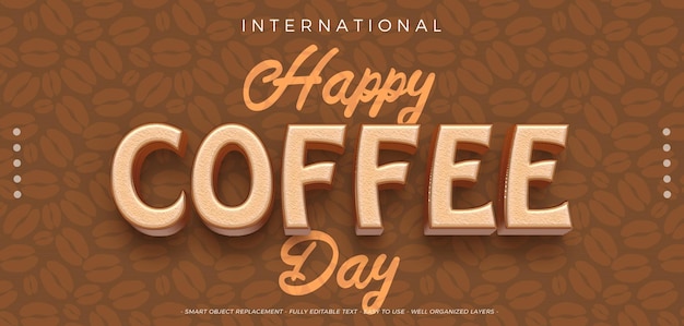 3d text effect coffee for international coffee day 01