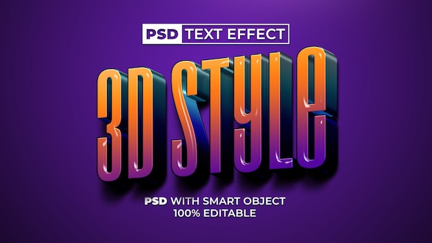 Эффект 3D-текста Красочный стиль Редактируемый текстовый эффект